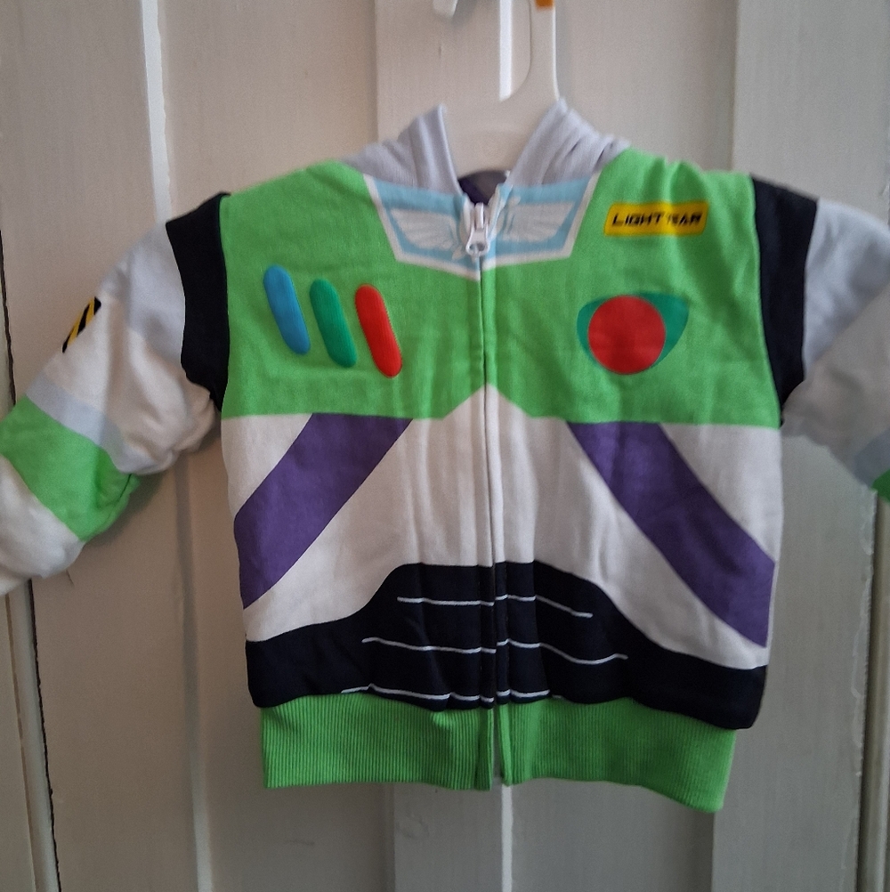 Disney Pixar TOY STORY BUZZ LIGHTYEAR Sherpa Lined Full Zip Up Hooded Jacket